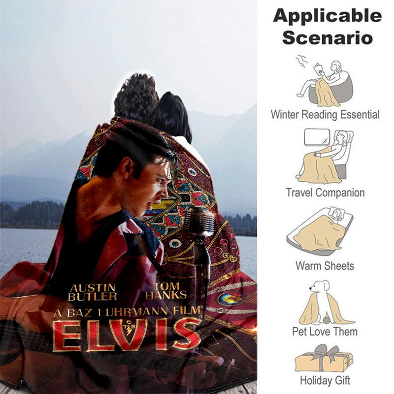 1pc Elvis Movie Poster Featuring Austin Butler and Tom Hanks print print blanket soft bedding sofa bedroom home decor fan goods q49