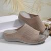 Platform Sandals Elastic Flying Fabric Breathable Slippers Soft Sole Casual Beach Slippers