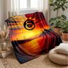 Galatasaray Fußball-Thema Decke Weiche Flanelldecke Plüsch Überwurf Gemütliche Sofa-Bett-Decke für Wohnkultur