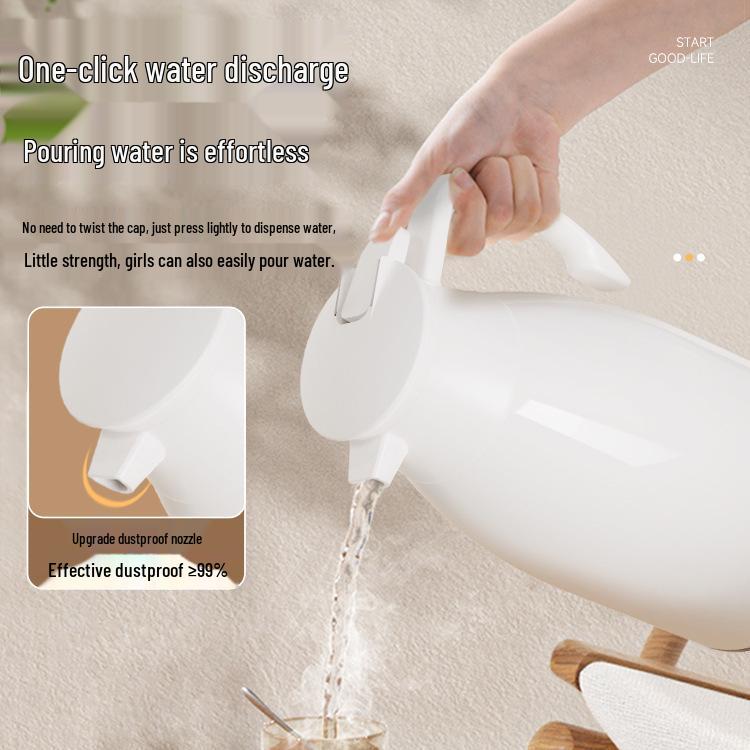 Large Capacity Glass Liner Insulated Thermos Pot - Home Hot Water Dispenser, Thickened and Portable