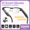 2026 Nya 800W Kamera 1200P Bildstabilisering HD-video AI Smarta Glasögon Inspelning Översättning Röstassistent Musik BT-samtal Smartglasögon