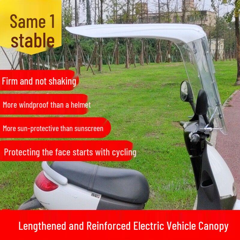Electric Vehicle & Motorcycle Sunshade: Rainproof Canopy & Windshield for Bikes