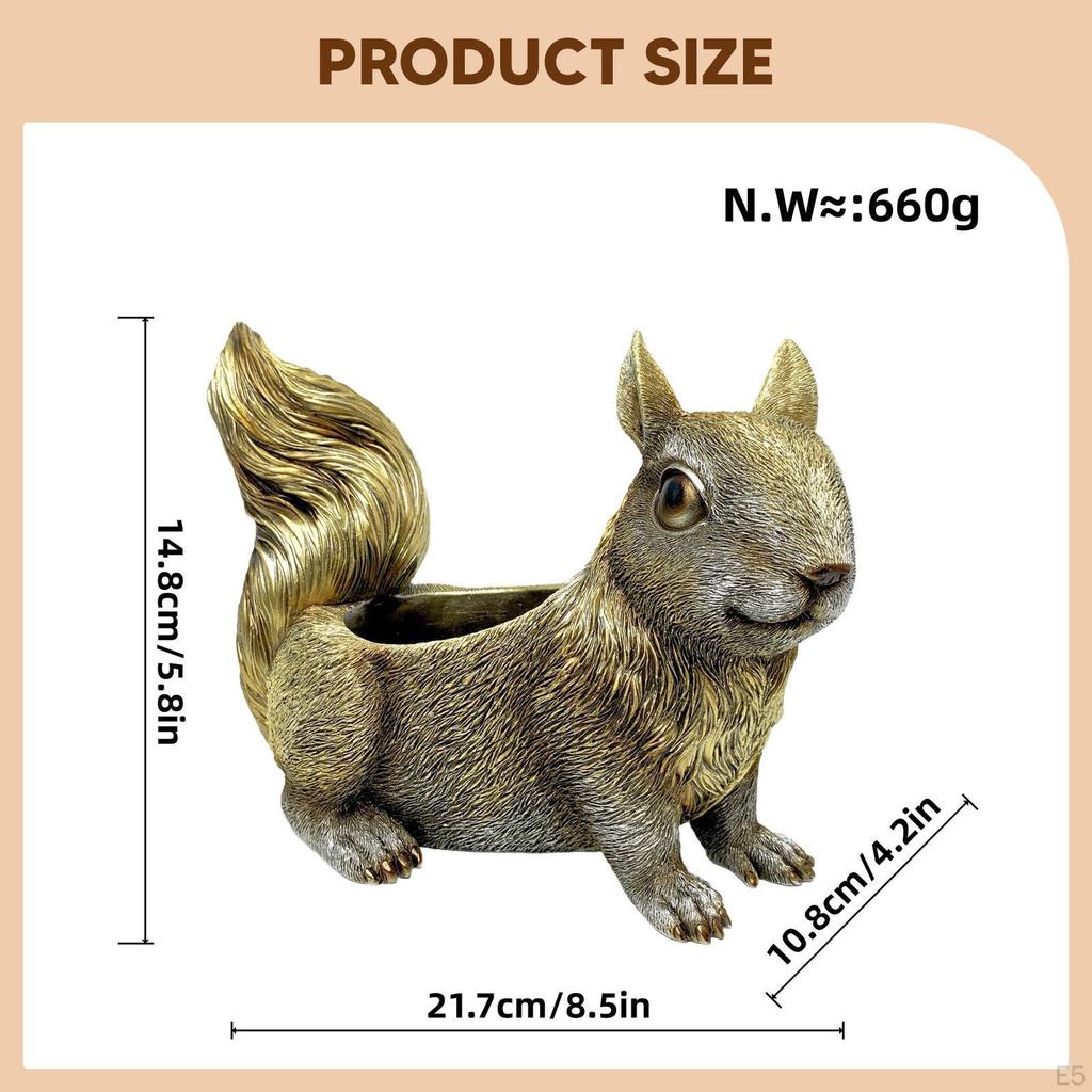 Decorative Collectible Squirrel Statue, Storage Item, Animal Sculpture for Housewarming, Wardrobe,