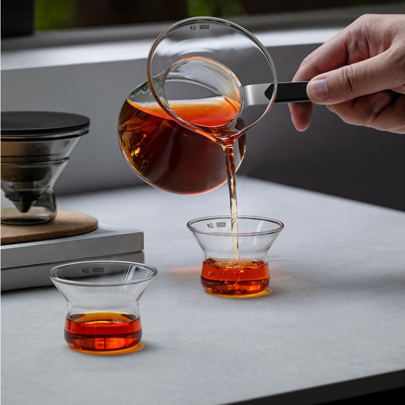 Elegant Cup Glass Teapot Magnetic Suction Tea Water Separation Home Office One-Click Filtering High-End Tea Set