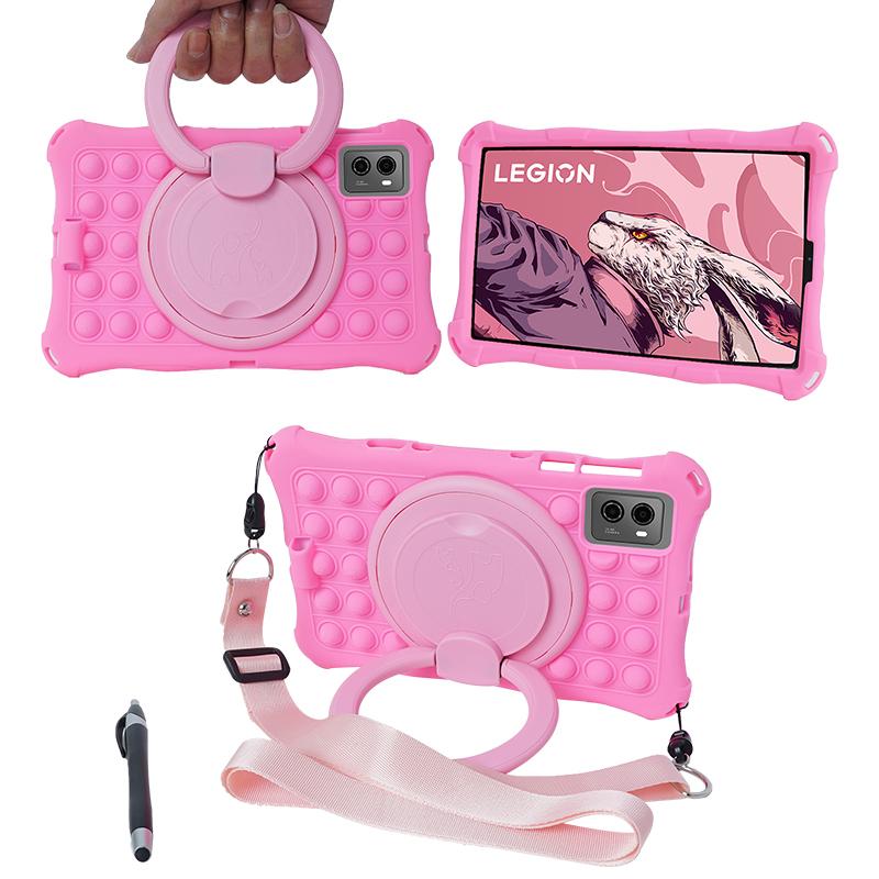 360 Rotating Stand Case For Legion Y700 8.8 Inch Soft Silicone Cover With Handle Grip And Shoulder Strap Coque