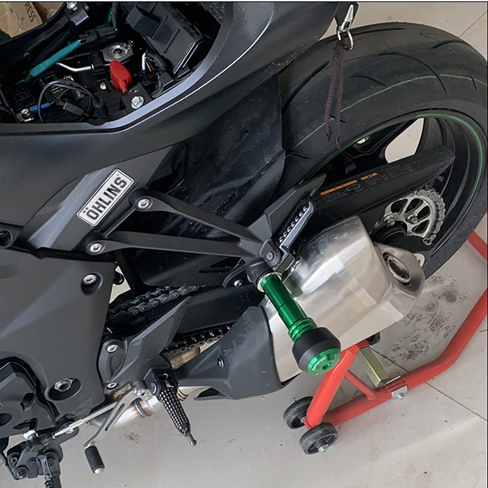 Motorcycle Muffler Slider for Honda, Suzuki, Yamaha (M8 Bolt Size) Guard Slider (Green, 1 Piece)