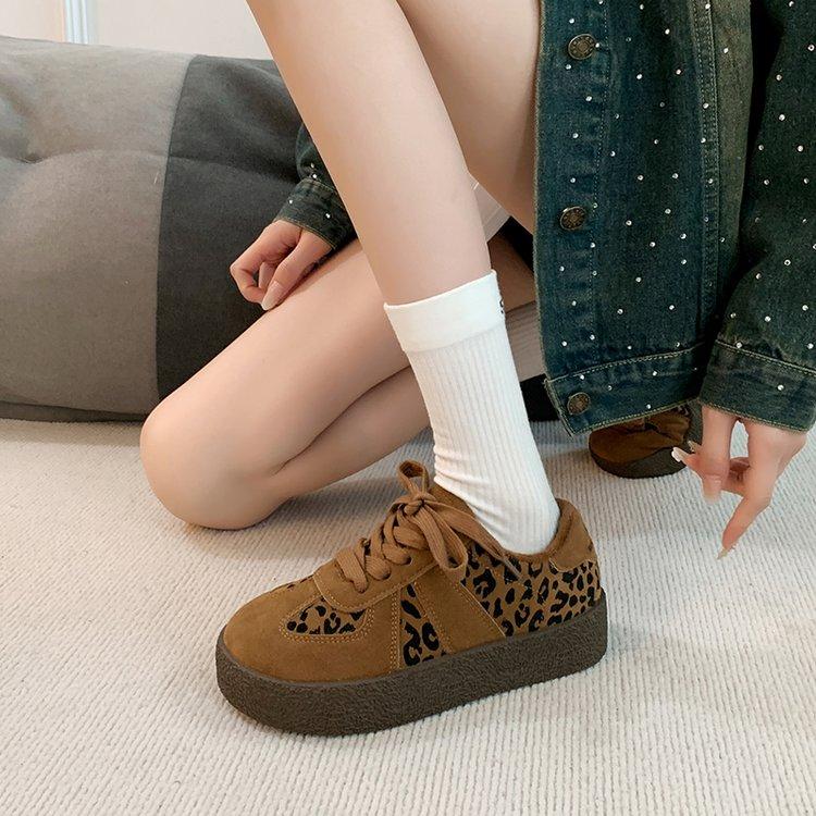 Damen Leopard Sneakers Ballerinas Plateau Freizeitschuhe Herbst Neue Mode Sport Wanderschuhe Mujer Zapatillas