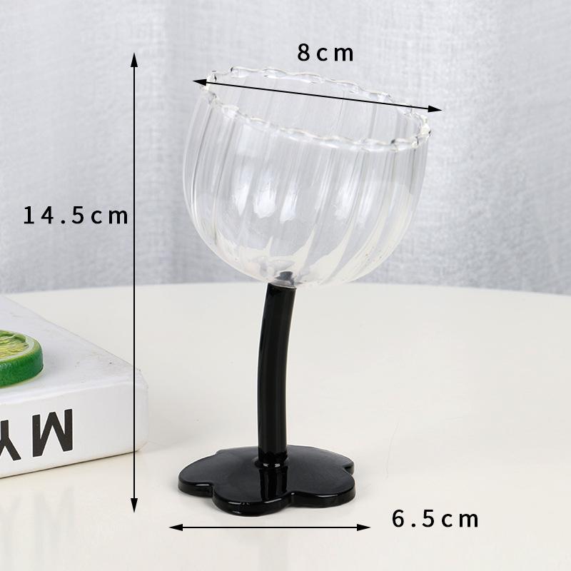 Glass Cup Vintage Lovely Flower Coffee Cups Crystal Glasses Cocktail Wine Champagne Water Glass Mug Drinking Wave Vases High Fee