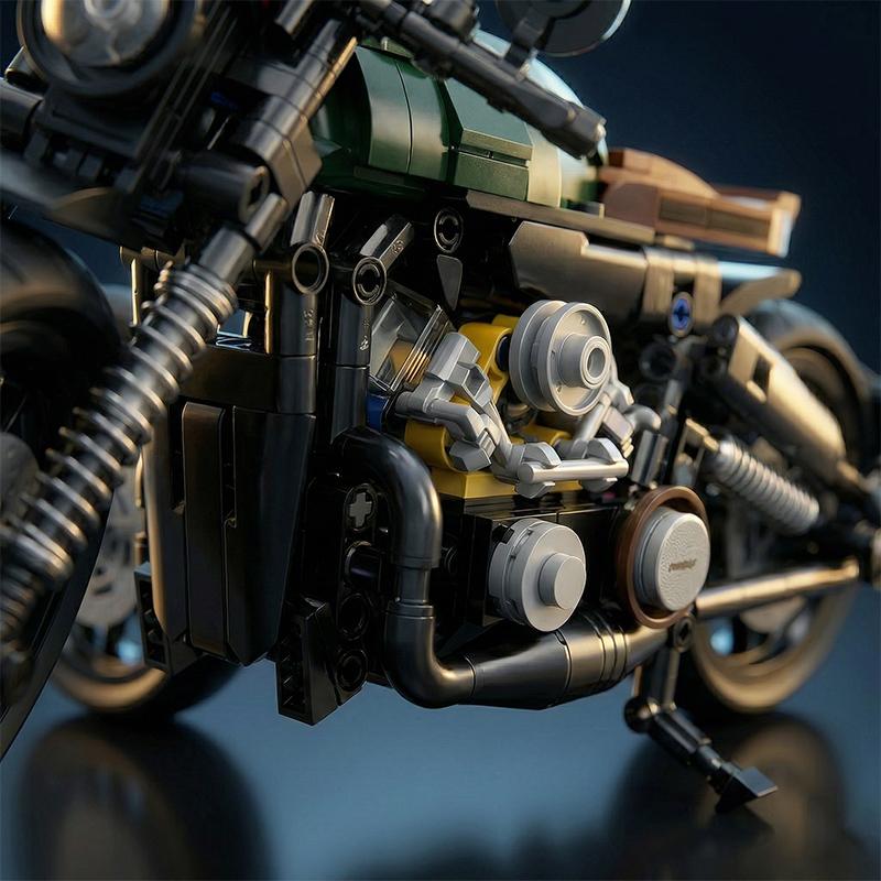 1:8 Retro Cruiser Motorcycle MOC Building Blocks Set Classic Motorbike MOC Model Technical Vehicles Kit Collectible Gifts Adult