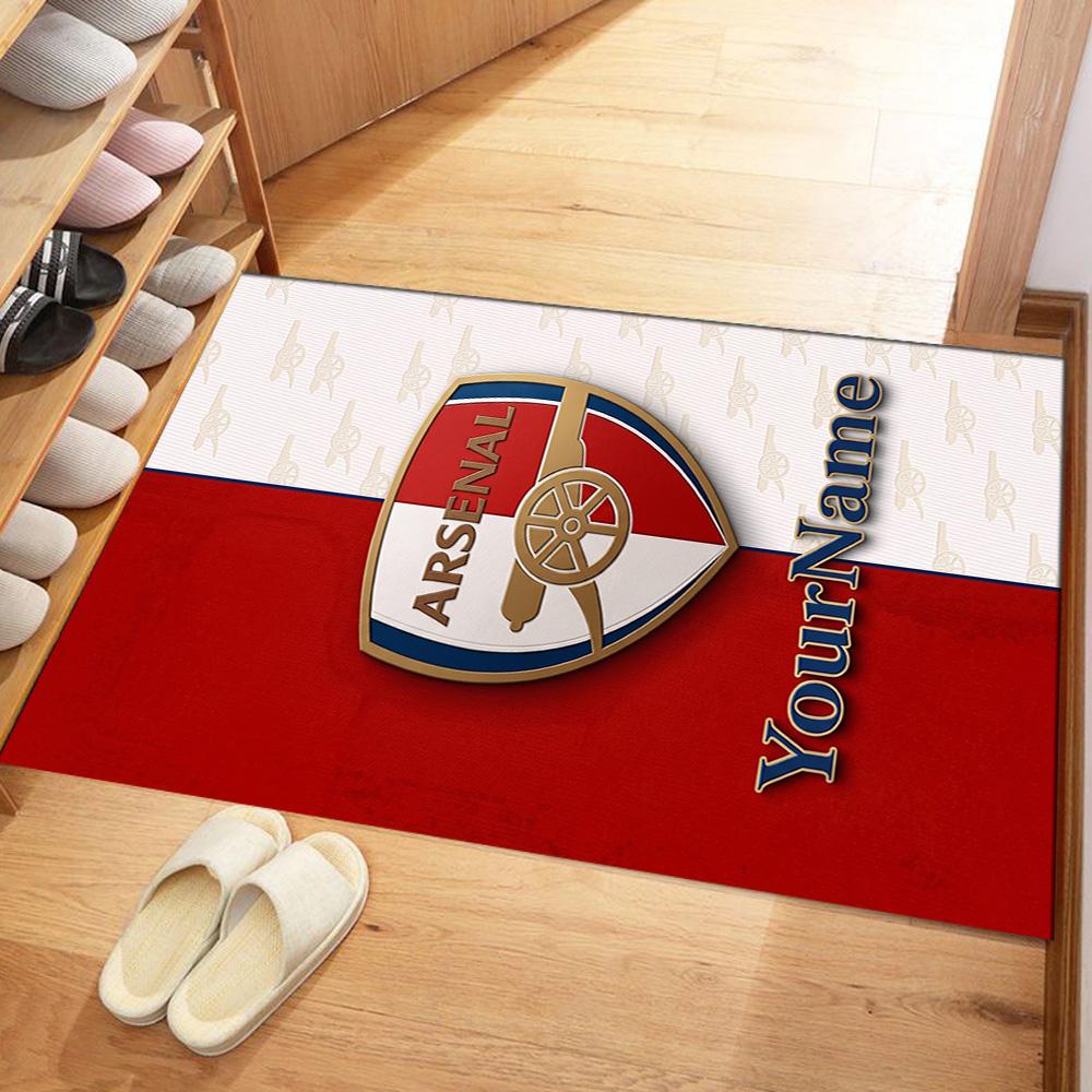 Arsenal Personalized Name Floor Mat Perfect for Hallway Kitchen Outdoor Foyer Antislip Carpet Decorate Offices Perfect Gift for Women/Men