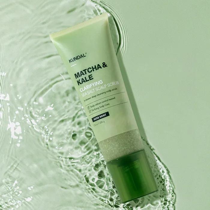 Matcha & Kale Clarifying Sea Salt Scalp Scaling Shampoo Herb Mint