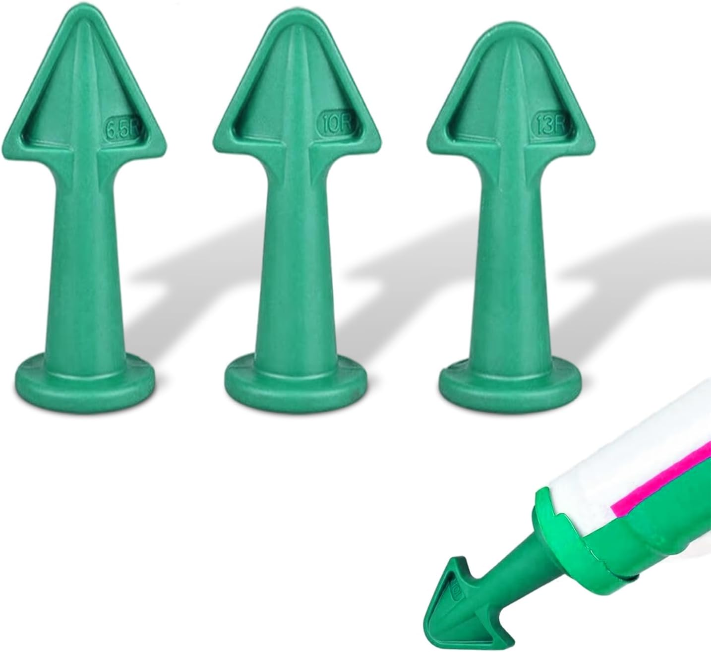 Blue Green Caulking Tool Set 3PCS Silicone Sealant Nozzle Applicators Plastic Caulk Finishing Tools for Kitchen Bathroom Window