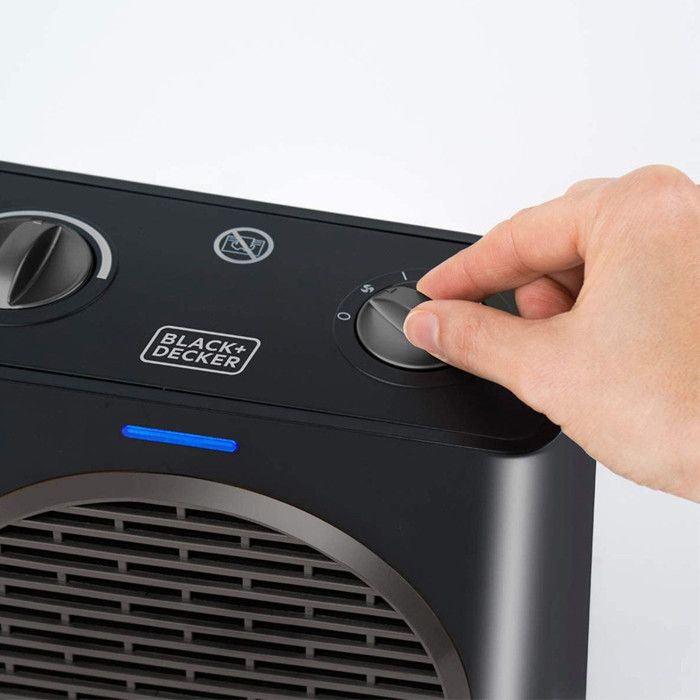Black+Decker|BXSH1500E - Radiateur Electrique d'Appoint de 1500W avec chauffage PTC | Noir mat