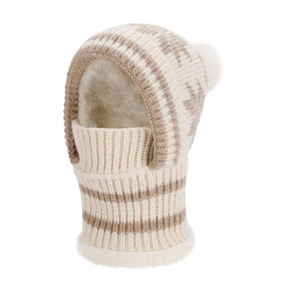 Ear Protection Winter Beanie Mask Fleece Lining Integrated Scarf Cap Daily Wear
