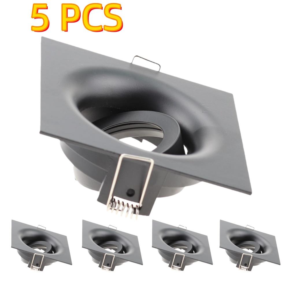 5/10 Pcs Round Square Recessed Ceiling Lights Frame Fittings GU10 Fixture Holder Led Down Lights Accessories 85/90mm Holder Base