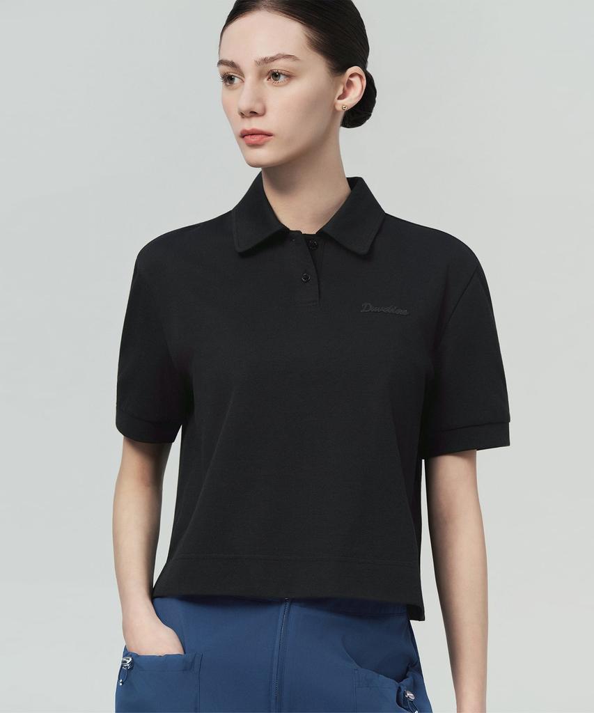 DUVETICA Nerte (Black) (Women'S Short-Sleeve Polo Shirt)