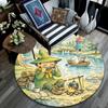 Moomin,Round Area Rug,Carpet Rug for Living Room Bedroom Sofa Playroom Decor,Non-slip Floor Mat