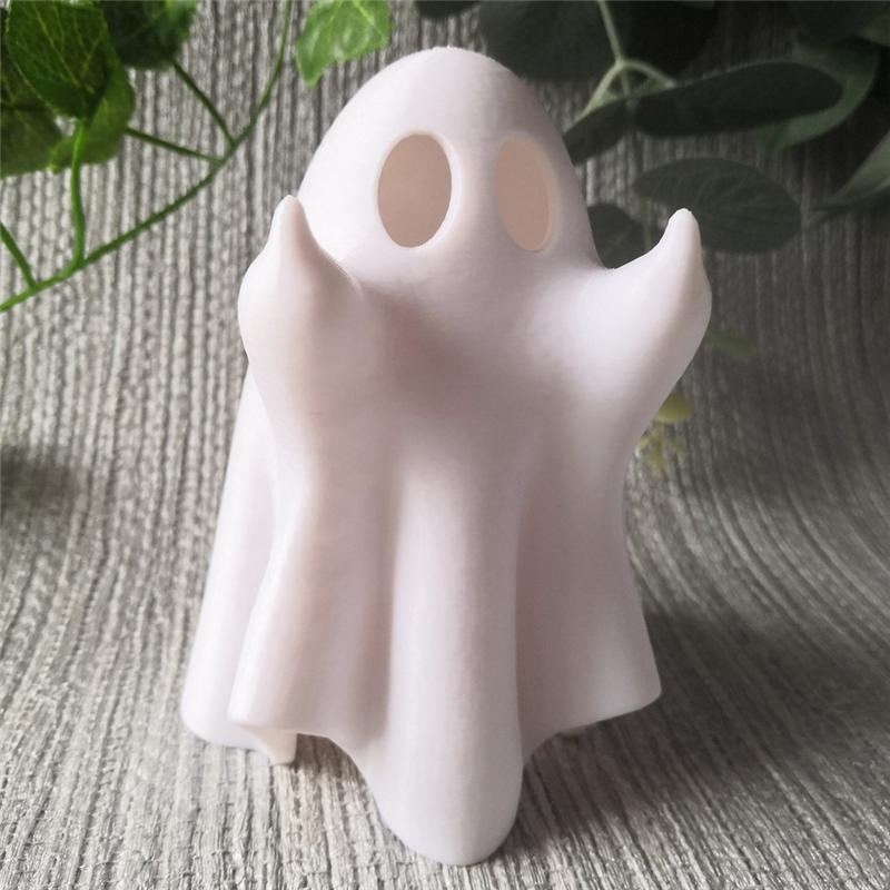 M-Modern-Ghost Statue, White Resin Garden Ghost Sculpture Halloween Decorations, Ghost Figurines For Home Room Desk Garden Yard
