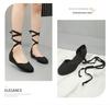 Women's Lace-Up Wedge Heel Straw Sandals - 2024 Spring/Summer Fashion Collection