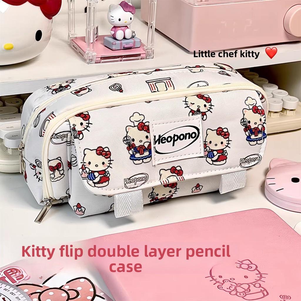 Hello Kitty Capybara Pen Case With Flip Cover Design For Students And Office Use