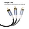 1Pin To 2RCA Cable Gold Plated 1Pin Male To 2RCA Female Stereo Sound Cable for Home Theater HDTV Gaming Consoles