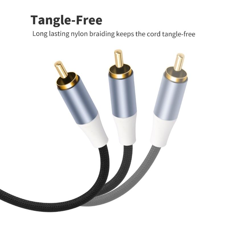 1Pin To 2RCA Cable Gold Plated 1Pin Male To 2RCA Female Stereo Sound Cable for Home Theater HDTV Gaming Consoles