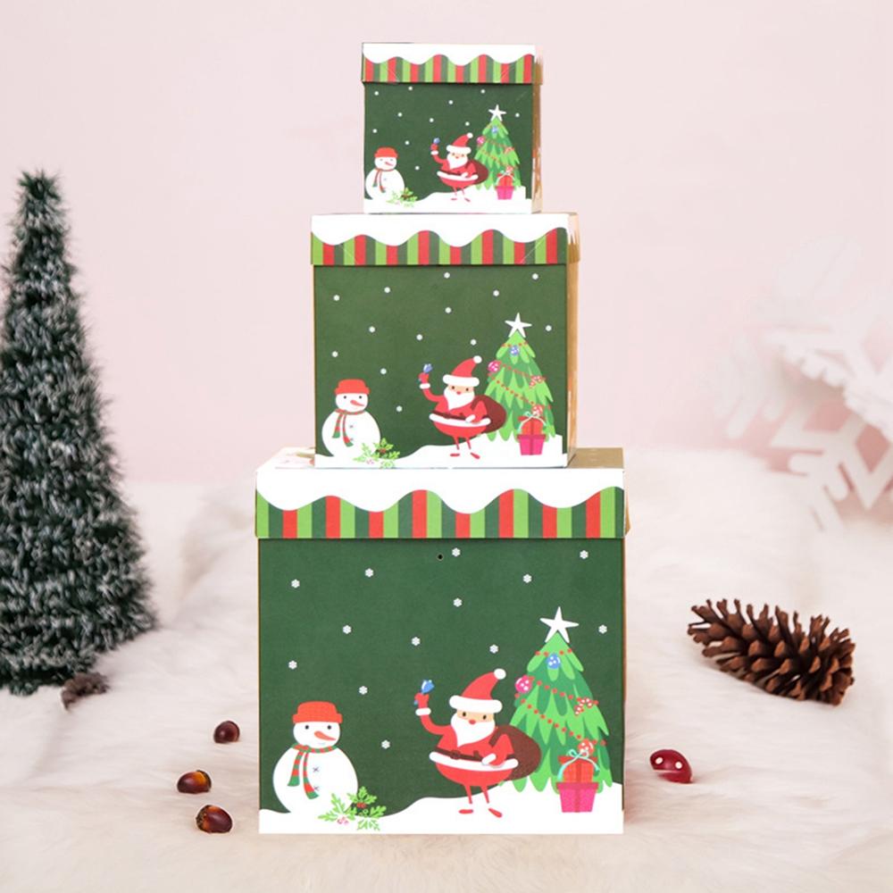 Christmas Nesting Gift Boxes With Lid For Holiday Packaging Empty Advent Calendar Candy Box Christmas Tree Gift Wrap Boxes