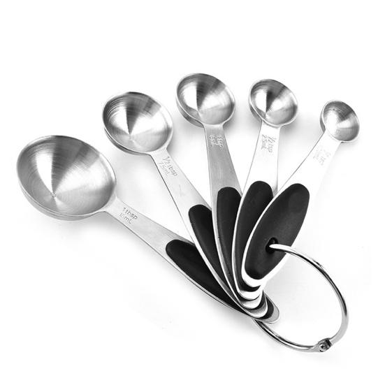 Maatlepels Set met Kleurrijke Antislip Siliconen Handvatten Roestvrij Staal Voedselveilig Nauwkeurige Schaalverdelingen Complete Bak- en Kookbekers Opslag