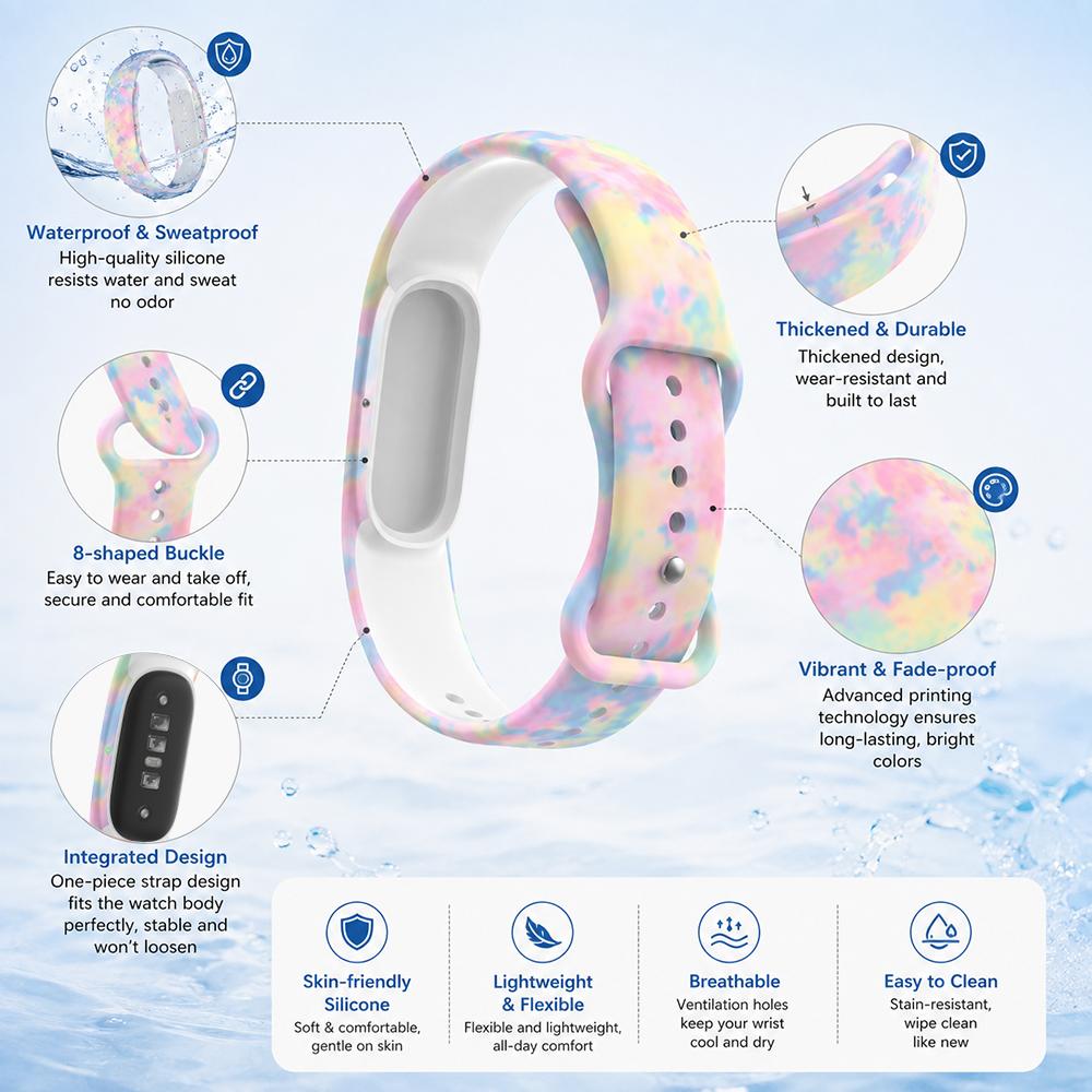 Silicone Strap for Google Fitbit Air Bands Fitness Tracker Replacement Wristband Bracelet Adjustable Loop for Google Fitbit Air
