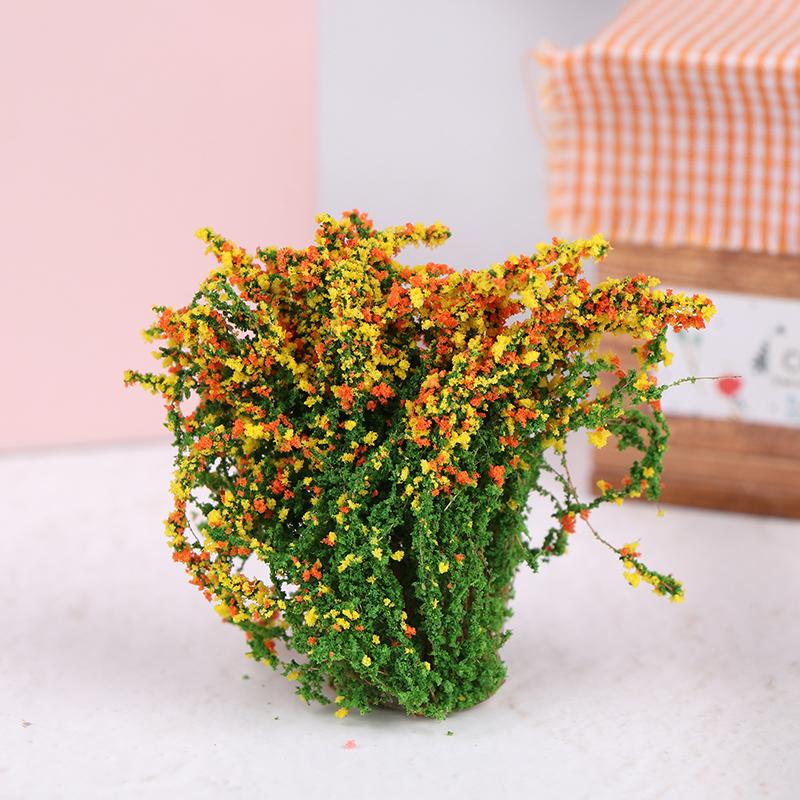 1Stk Puppenhaus DIY Dekoration 1/12 Puppenhaus Miniatur Mehrfarbiger Blumenbusch Grüne Pflanze Blumenmodell Spielzeug