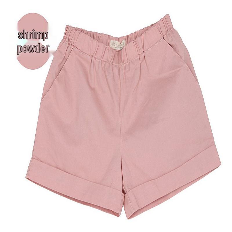 Women's Candy Color Elastic Waist Beach Shorts - Plus Size, Loose Fit, Wide Leg, Summer Home & Sports Cotton Leggings