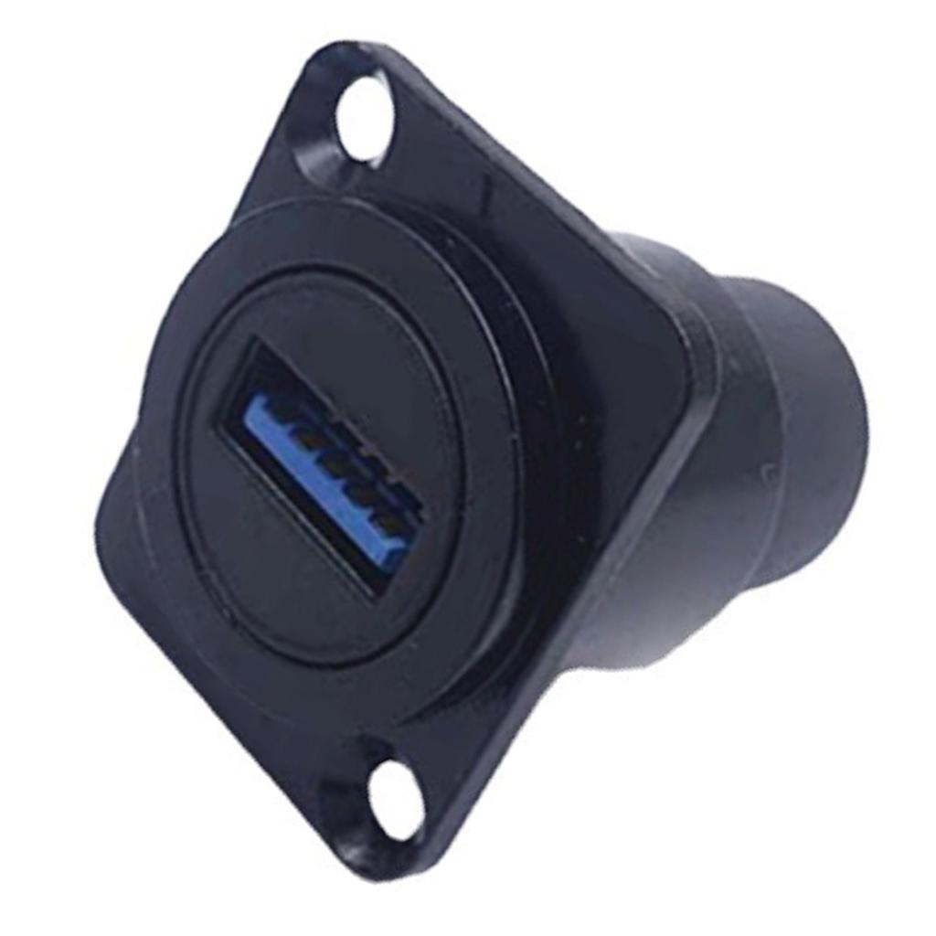 USB3.0 Panel Mount Connector Female To Female Stable Data Transmission D Type USB Socket for 86 Cabinet Panel Black