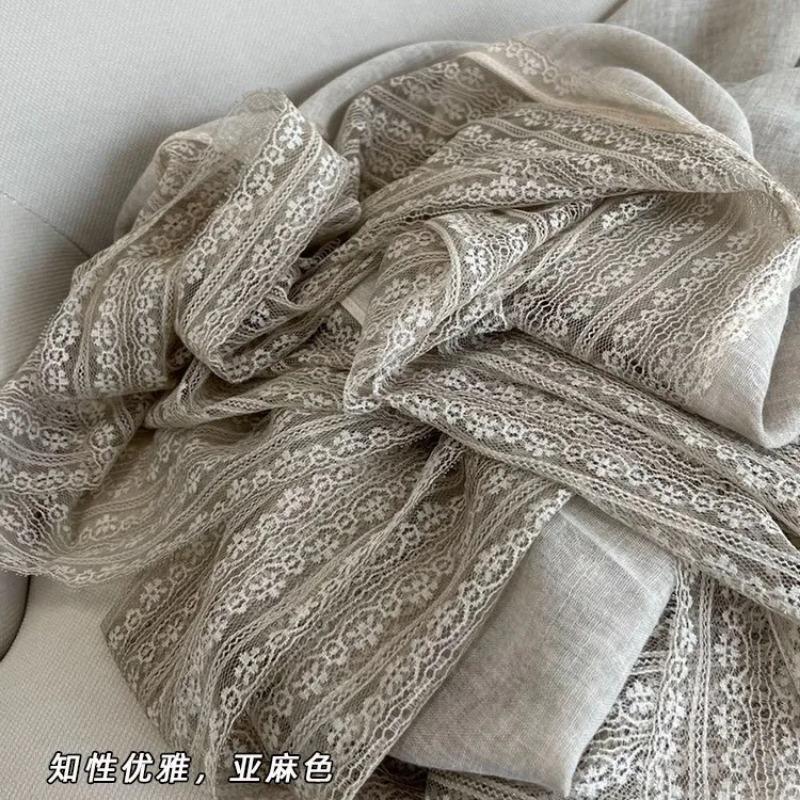 Vreovor Gentle Lace Linen Thin Scarf Fashionable Women'S Outer Shawl Early Spring And Summer Foreign Style Gift