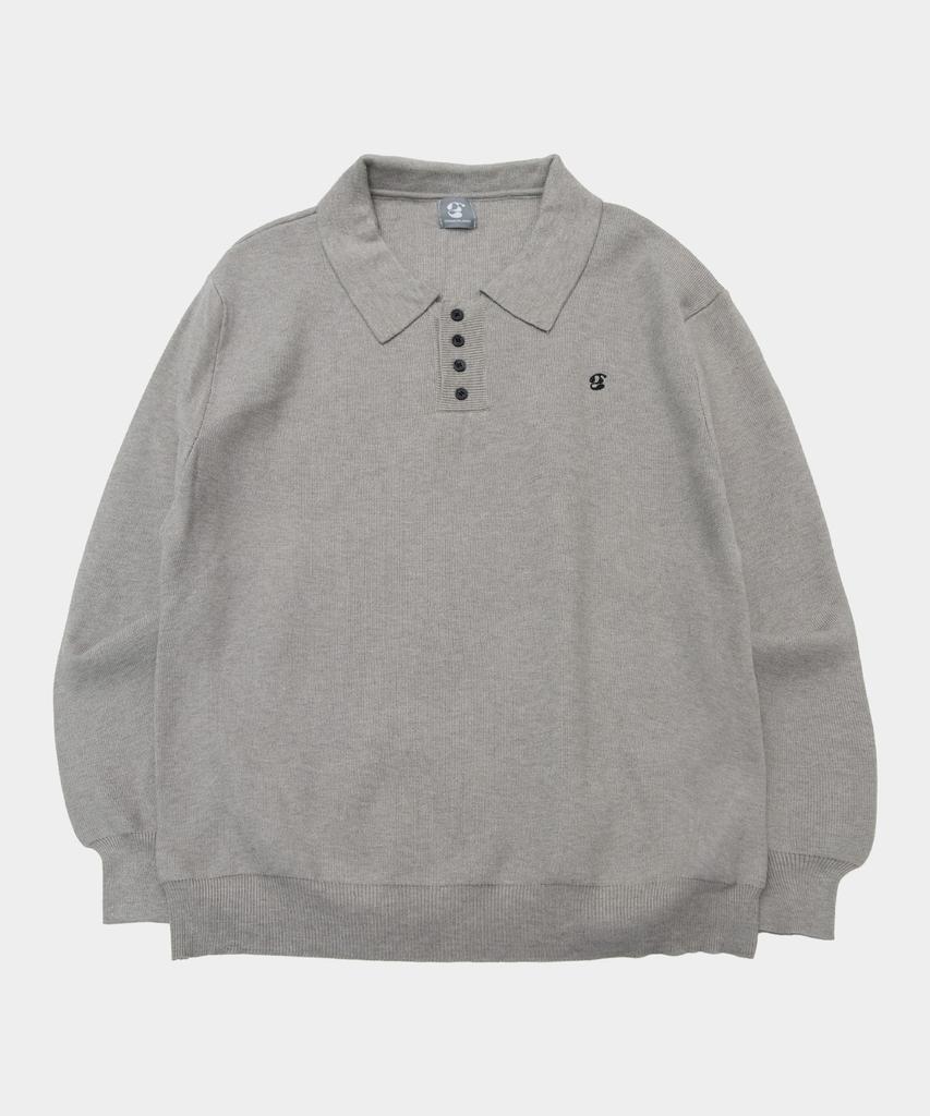 SOMEPLACE MAN Basic Rugby Single Collar Soft Knit Sweatshirt_3 Colors