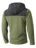 European Color Block Casual Letter Fleece Hooded Sweatshirt Jacket