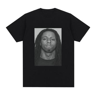 Rapper Lil Wayne Mugshot Graphic T-shirt 100% Cotton Comfort Loose T Shirt Men Hip Hop Vintage Short Sleeve Oversized T-shirts