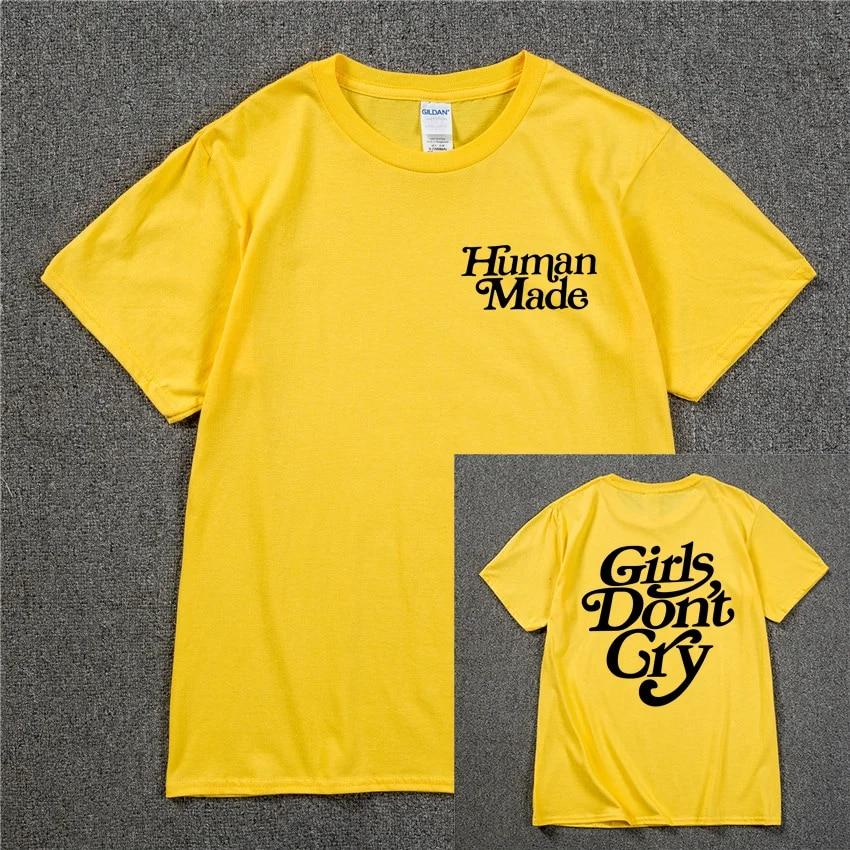 Girls Don’t Cry Human Unisex T-shirt  Unisex Cotton Best Quality Black White Letter Printing Casual Hip Hop Tshirts Harajuku Tops T