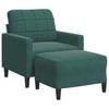 Vidaxl Armchair with Footrest, Dark Green, 60 Cm, Upholstered In Velvet