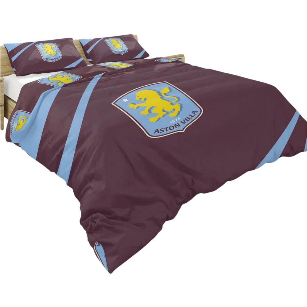 Aston Villa FC Reversible Crest Duvet Cover Set