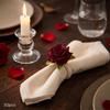 30 Pieces Rose Napkin Holder Floral Flower Elegant for Hosts,