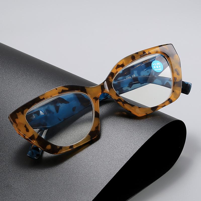 Anti Blue Light Ženy Muži Brýle na čtení Unisex Oversex Cat Eye Computer Brýle pro dalekohled Dioptrické brýle na presbyopii
