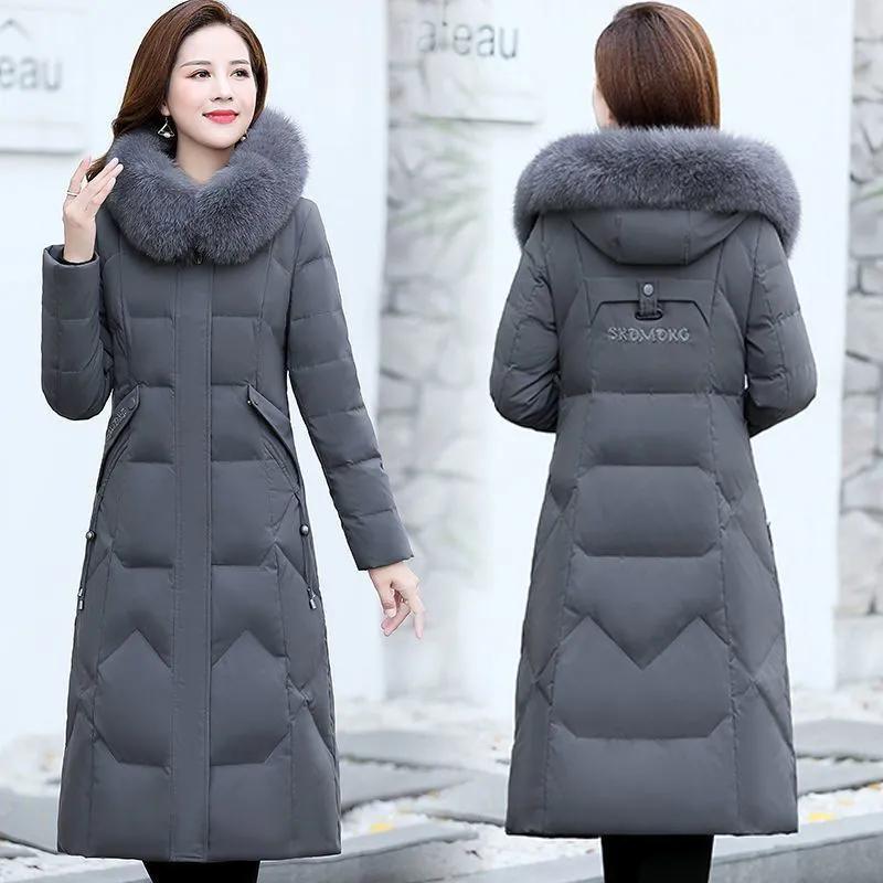 Abrigo de Algodón Acolchado para Mujer Abrigos Parkas Largas de Invierno para Mujer Gruesos Cálidos con Capucha Chaqueta Abrigo con Cremallera