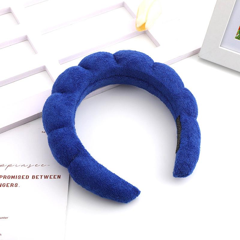 Solid Color Cloud Sponge Headband Washing Scrunchies Puffy Headband Washing Face Makeup Shower Skincare Hair Band