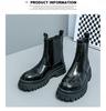 Men's High-End Velvet-Lined Chelsea Motorcycle Boots - British Style, Thick-Sole, Height-Increasing, Warm for Autumn & Winter