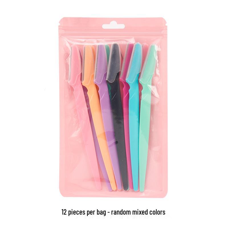 New Stainless Steel Eyebrow Razor: Straight Handle Trimmer for Precise Hair Removal.