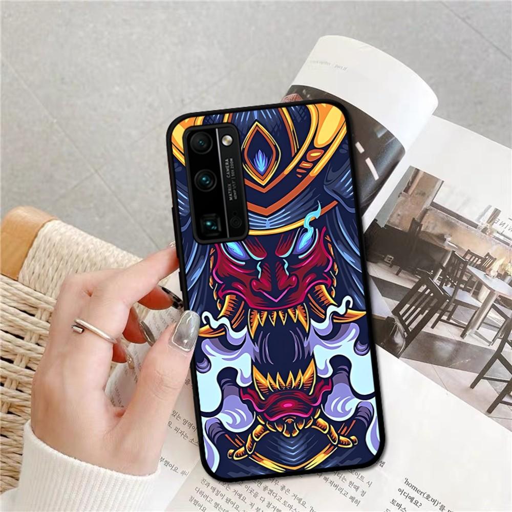 Samurai Oni Mask Phone Case For Huawei Honor 10 Lite 9 20 7A 9X 30 50 60 70 Pro Plus Soft Silicone Cover