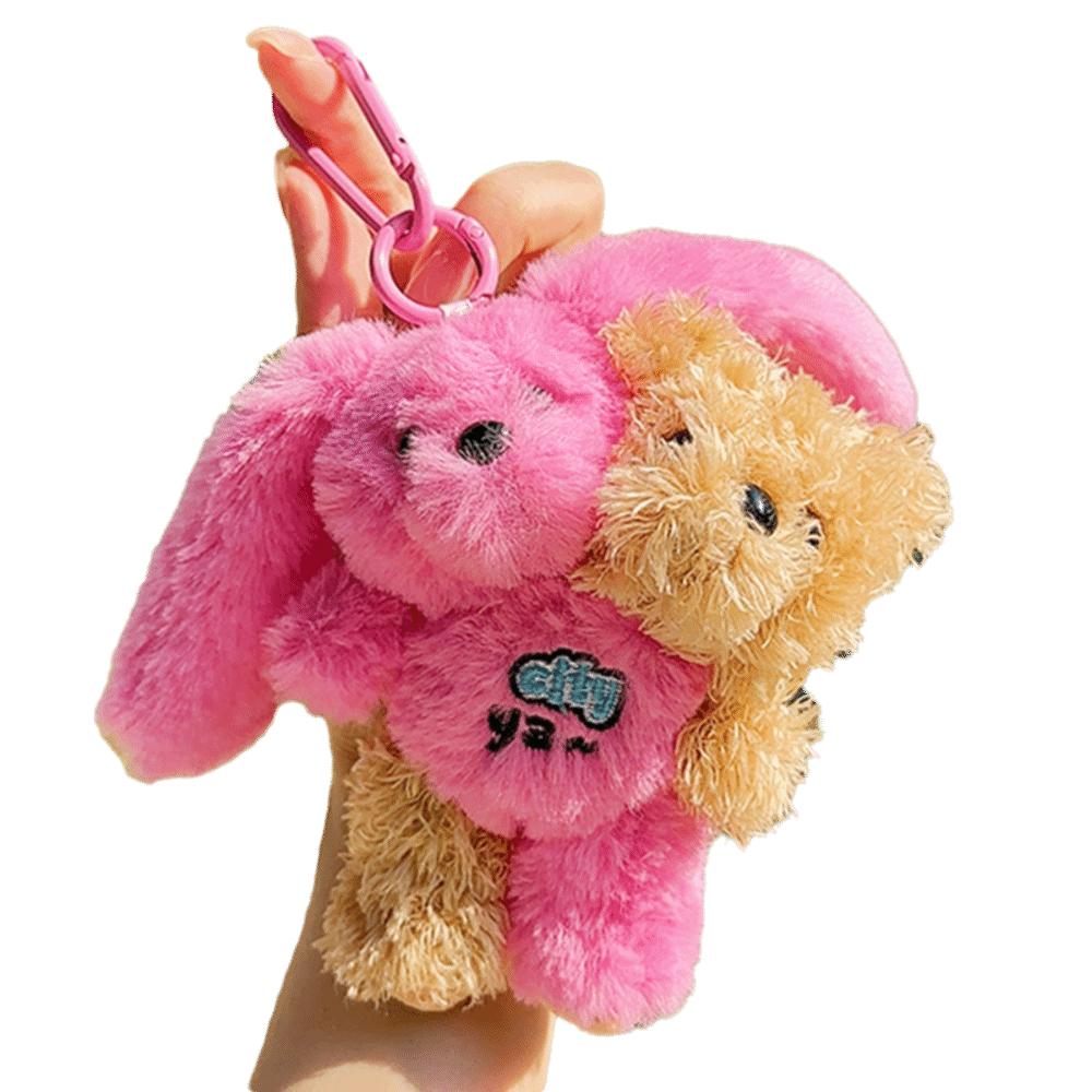 Hugging Design Creative Keychain Kawaii Style Plush Keychain Cute Plush Toy  Children Gits