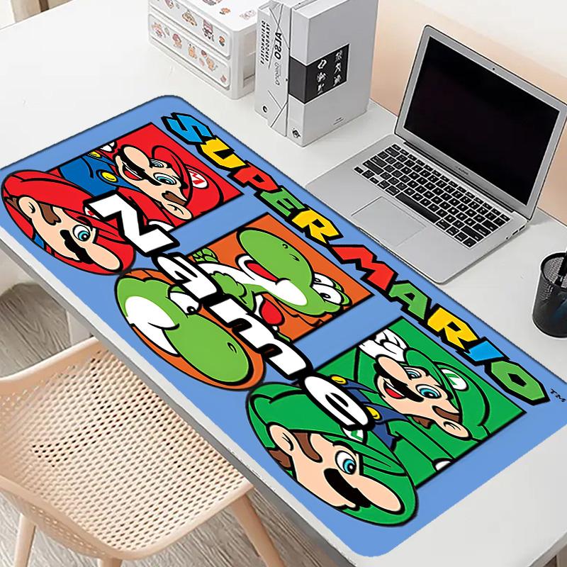 Custom Name Personalized Super Mario Pattern Mousepad, Laptop PC Desk Mat, Decorative Desk Mat for Home Keyboard Pad Gift