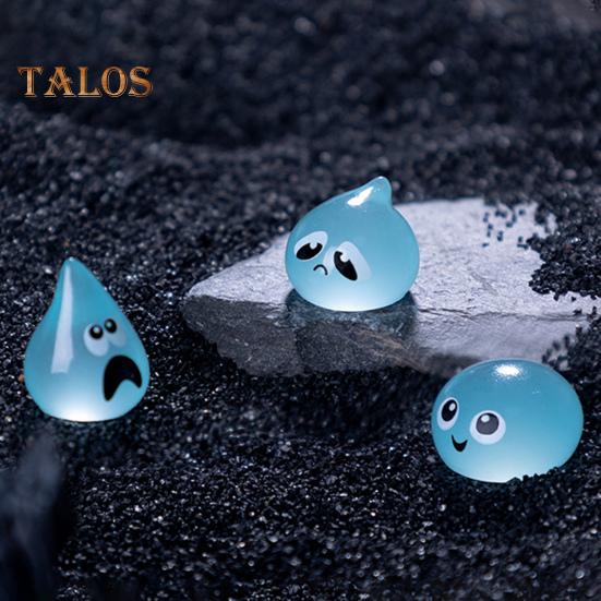 8Pcs/Set Water Sprites Figurine Luminous Mini Water Elf Ornament Miniature Cartoon Waterdrop Statue Toy Microlandscape Desktop Decoration Ornament