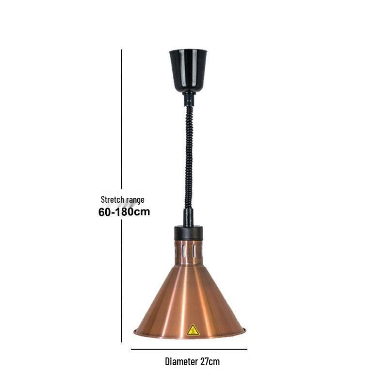 Adjustable Height Retractable Single Head Heat Lamp for Food Warming